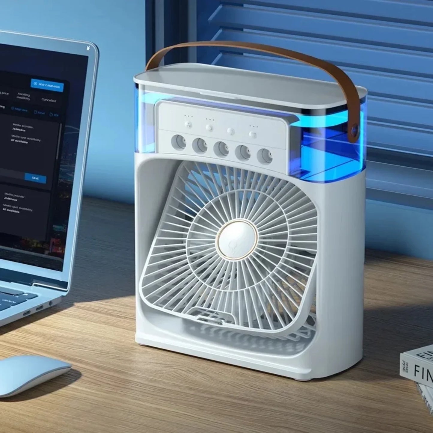 Portable Humidifier Fan Air Conditioner Household Small Air Cooler Hydrocooling Portable Air Adjustment Office 3 Speed Fan