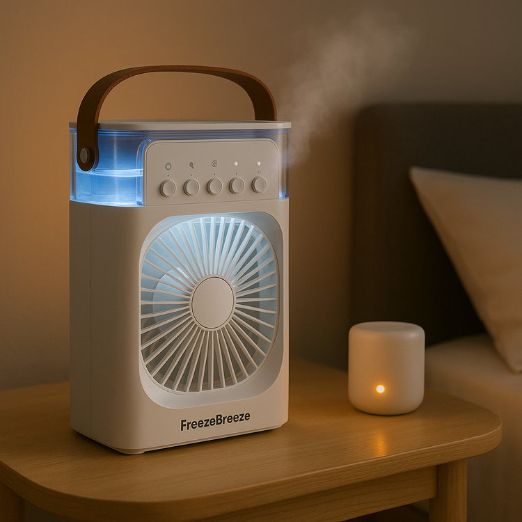 freezebreeze portable cooling fan 7 led colors