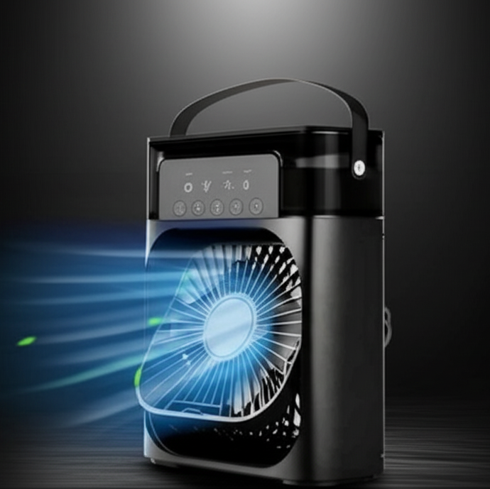 Black freezebreeze fan 3 in 1 7 lights cooler 